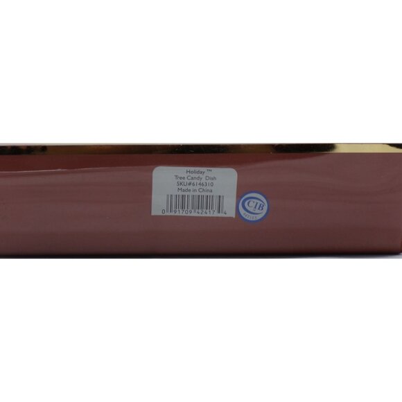 NEW Lenox Holiday Tree Holly & Berry With Gold Trim Design Candy Dish 8" NIB - Picture 2 of 7